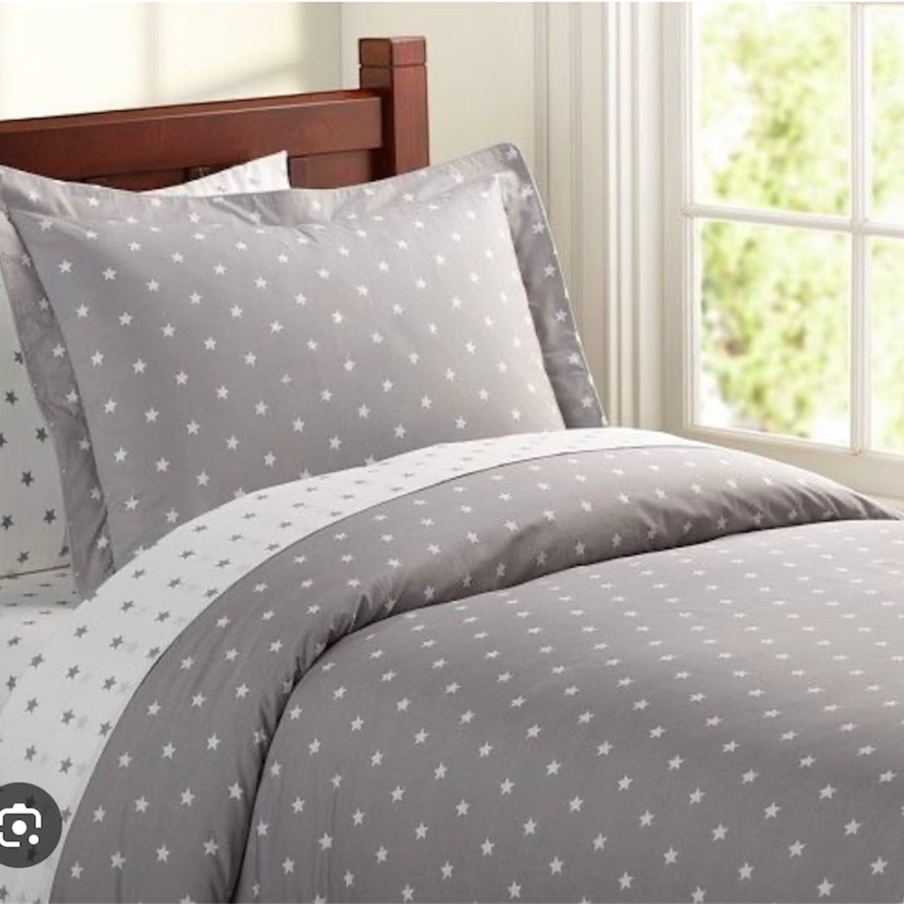Pottery Barn Kids Organic Star Twin Duvet with Sham EUC